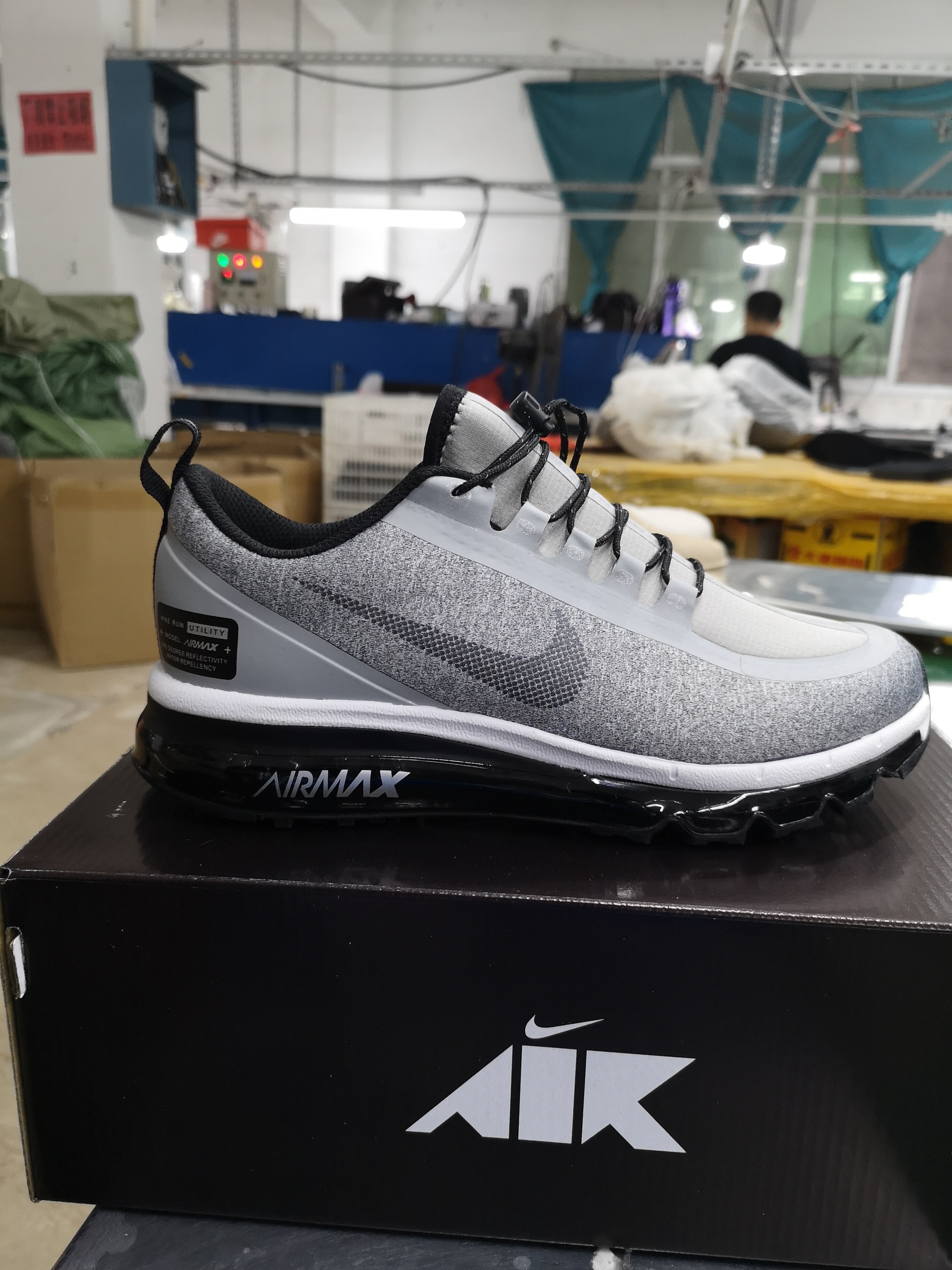 Nike Air Max 2017 Waterproof Grey Black Shoes - Click Image to Close